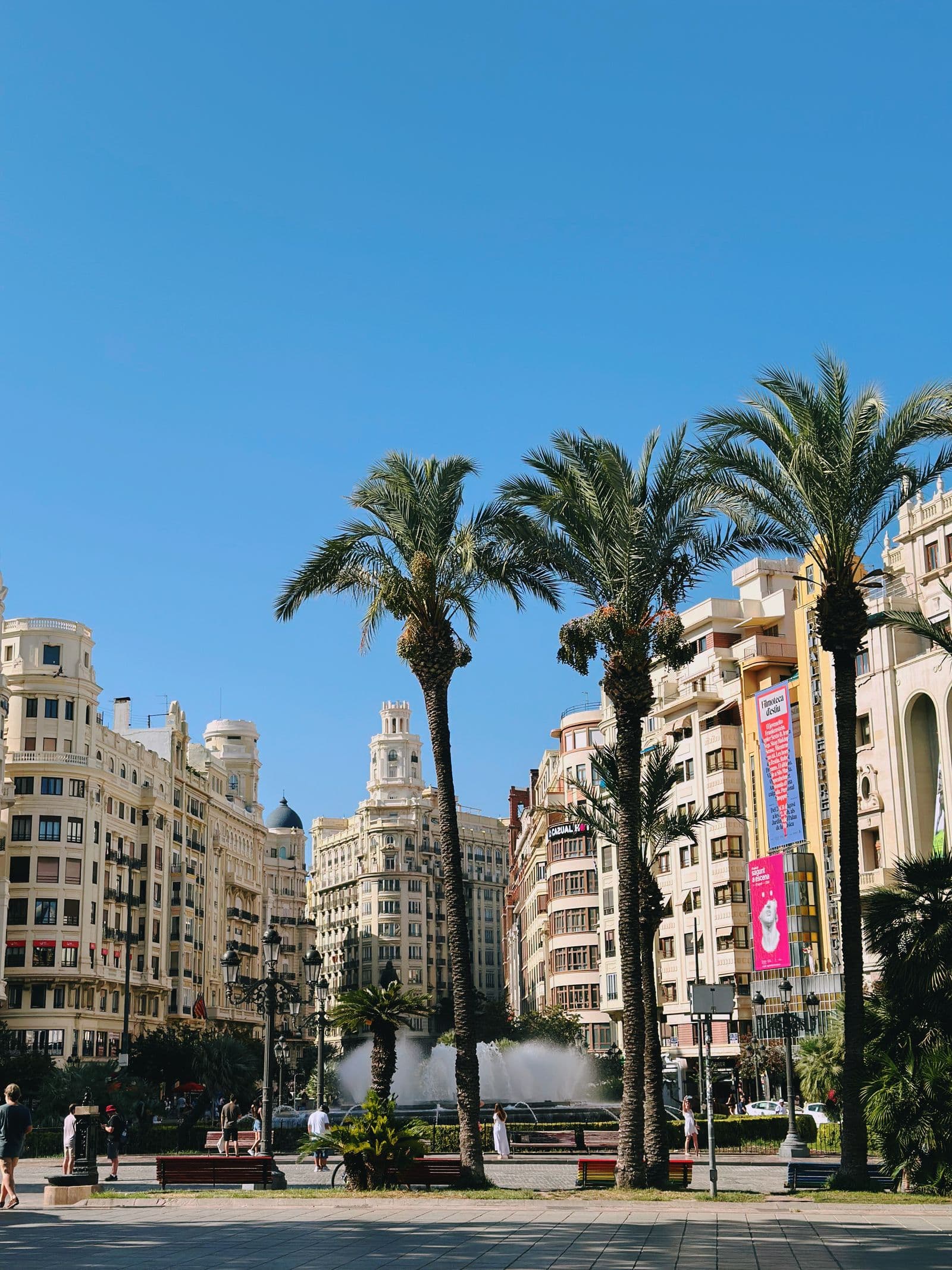 A square in central Valencia — where the course begins