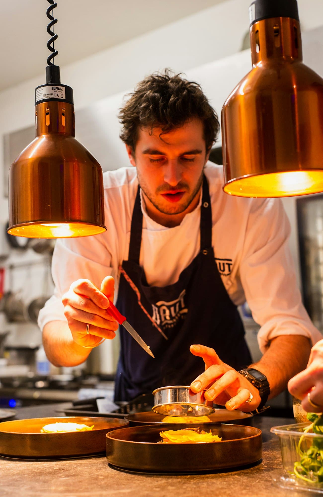 Chef at work in a restaurant kitchen in Valencia