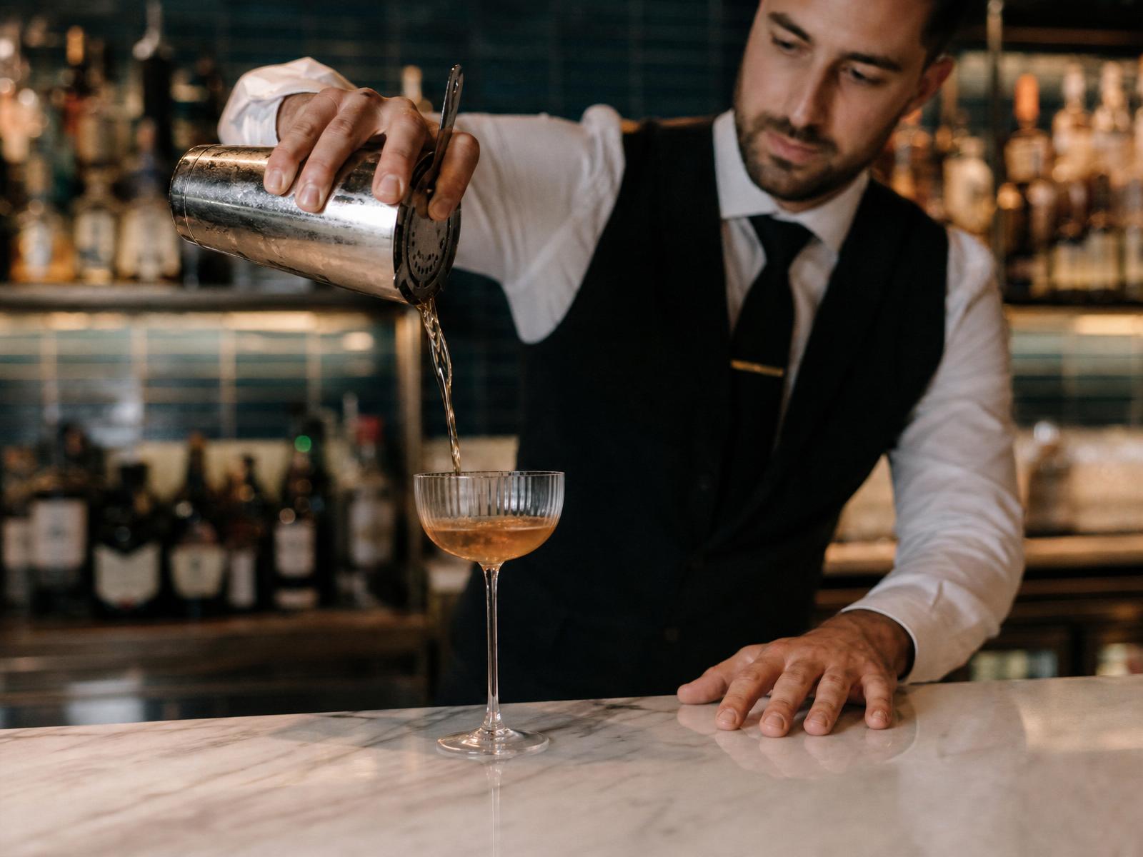 Bartender at the counter